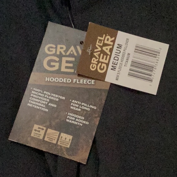 GRAVEL GEAR MOISTURE WICKING FLEECE PULLOVER HOODIE M NWT TITANIUM GRAY NEW - Picture 4 of 14